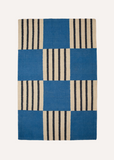 Tapis de Bain Coton Tissé à Plat Artisanal Blue Paradoxe