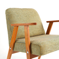 Fauteuil Vintage Jaune en Velours Uncle Louis détails