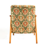 Fauteuil Vintage en Velours Golden Lotus de dos