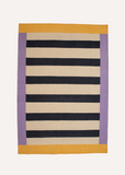 Tapis de Bain Coton Tissé à Plat Artisanal Purple Symmetry