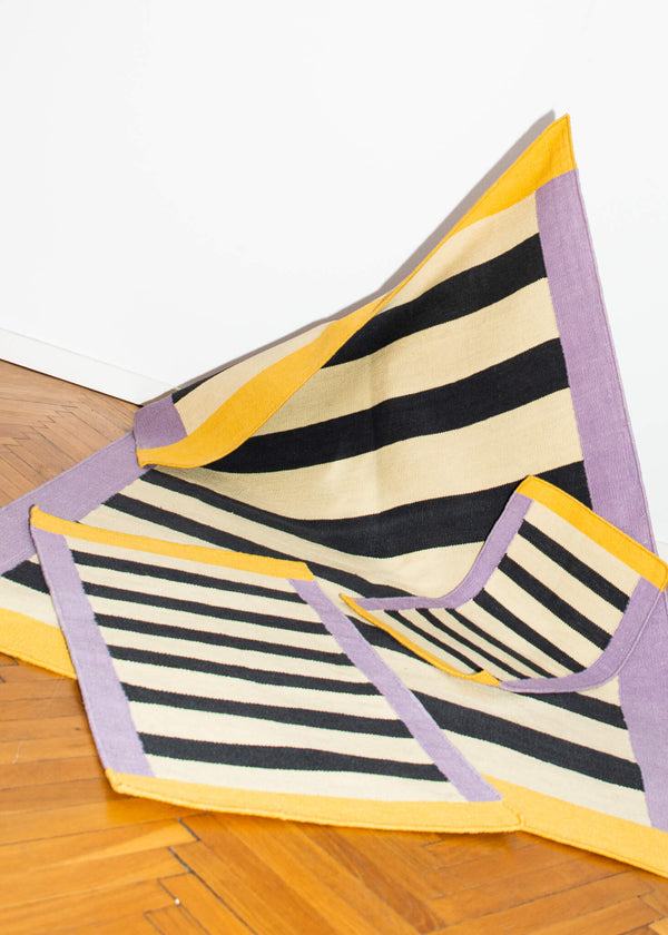 Tapis de Bain Coton Tissé à Plat Artisanal Purple Symmetry avec autres modèles