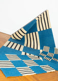 Tapis Tissé à Plat Coton Artisanal Blue Paradoxe