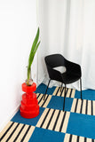 Tapis Coton Tissé à Plat Artisanal Blue Paradoxe déco