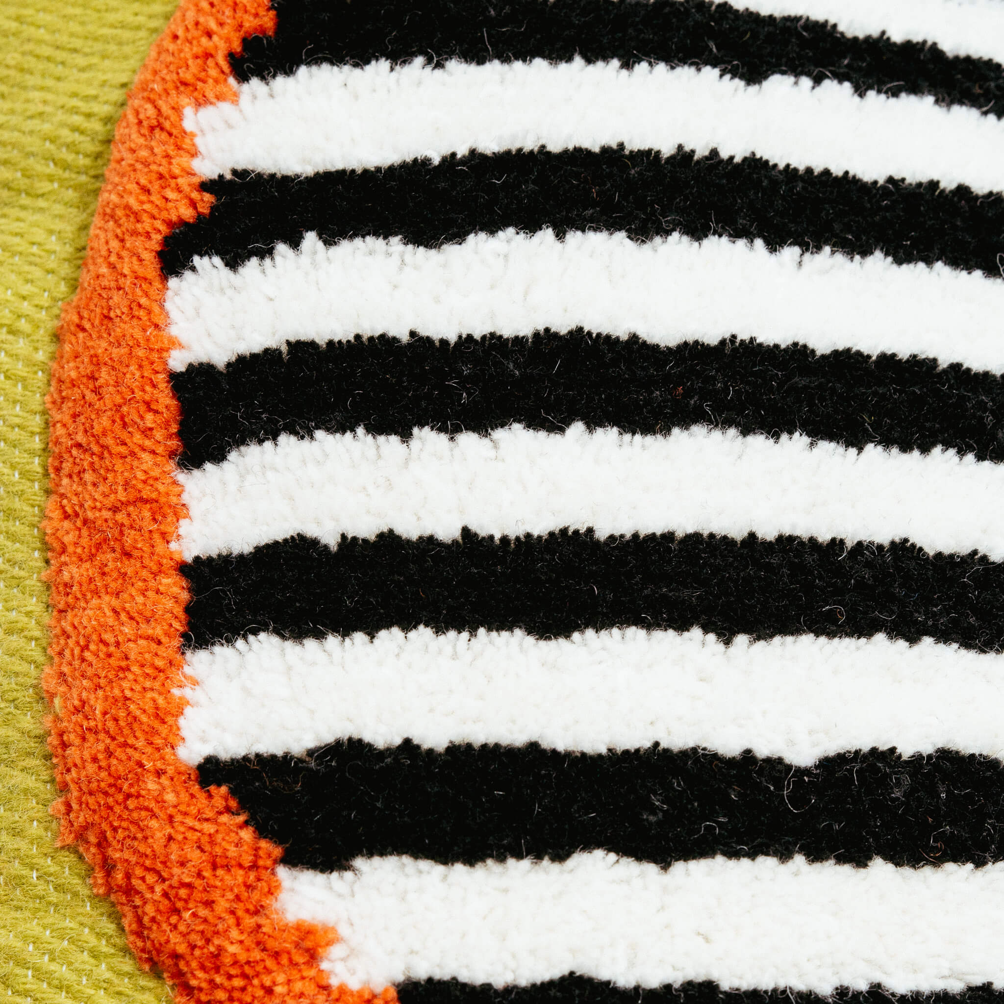 Housse de Coussin Vert en Laine Tissée à la Main Porthole détails