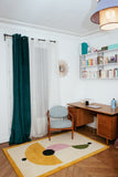 Tapis Laine Tufté Fait Main Artisanal Asian Umbrella