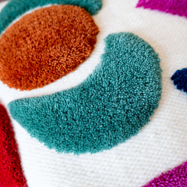 Housse de Coussin en Laine Tissée à la Main Jeu d'enfants détails