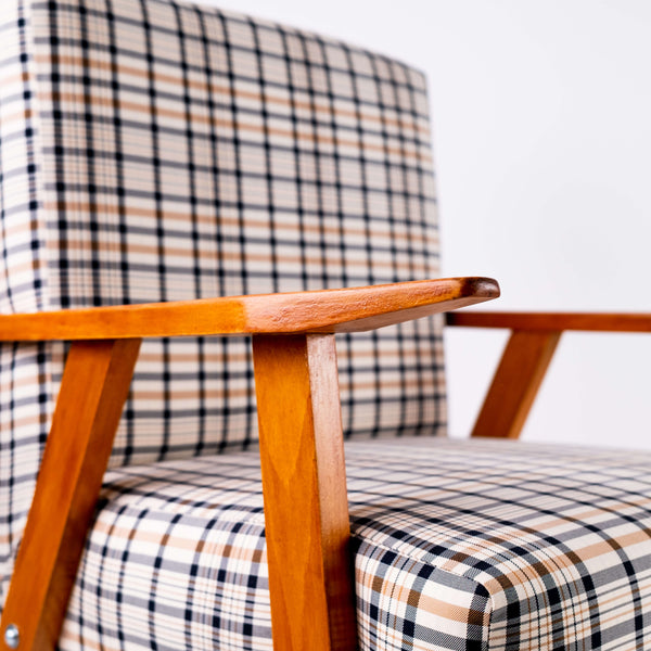 Fauteuil Carreaux Camel détails