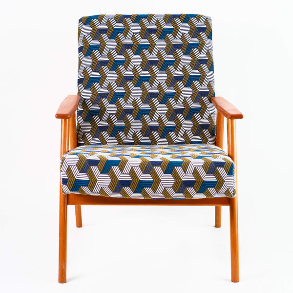 Fauteuil Vintage en Coton Graphic Design de face
