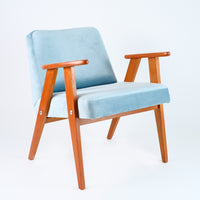Fauteuil Vintage 366 Blue Sky Bleu Ciel tissu Pierre Frey