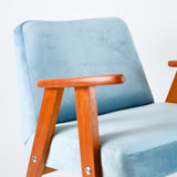 Fauteuil Vintage 366 Blue Sky Bleu Ciel tissu Pierre Frey détails