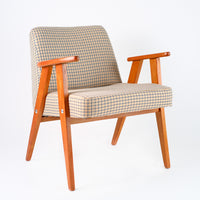 Fauteuil Vintage 366 Trench tissu Jacquard