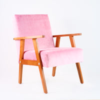 Fauteuil Vintage Rose en Velours Pink Velvet