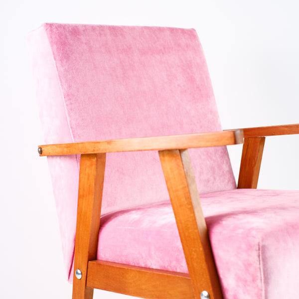Fauteuil Vintage Rose en Velours Pink Velvet détails