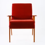 Fauteuil Vintage Rouge Tissu Casal Bloody Mary de face