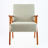 Fauteuil Vintage en Laine Pied de Poule de face
