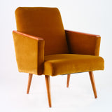 Fauteuil Vintage Marron Tissu Casal Brown Velvet