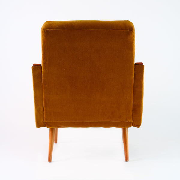 Fauteuil Vintage Marron Tissu Casal Brown Velvet de dos