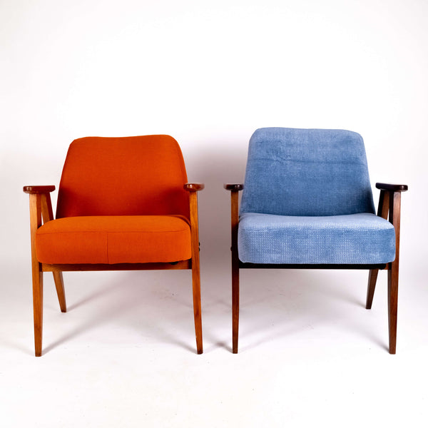 Fauteuil 366 Mandarine inspiration avec fauteuil bleu velours