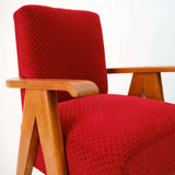 Fauteuil Red Square en chute de tissu velours de la marque Casal détails