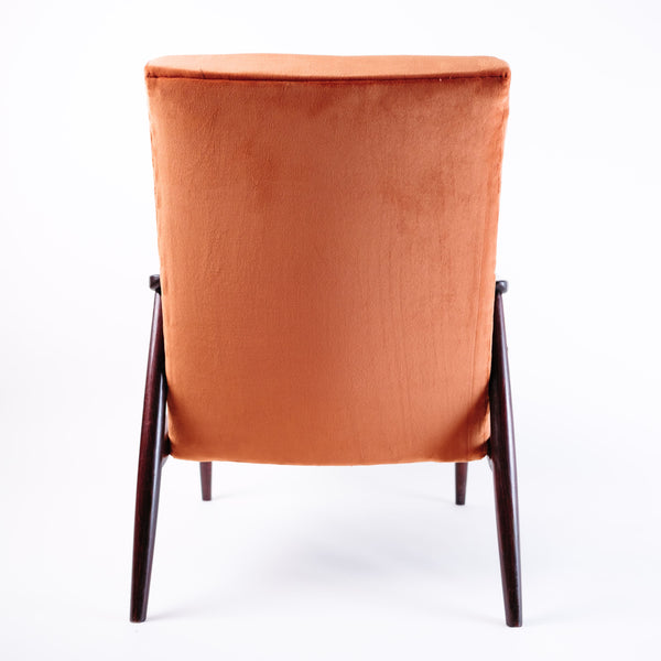 Fauteuil Rouge Persan en chute de tissu velours de la marque Casal de dos 