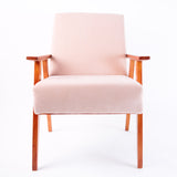 Fauteuil Pink Blush rose poudré de face