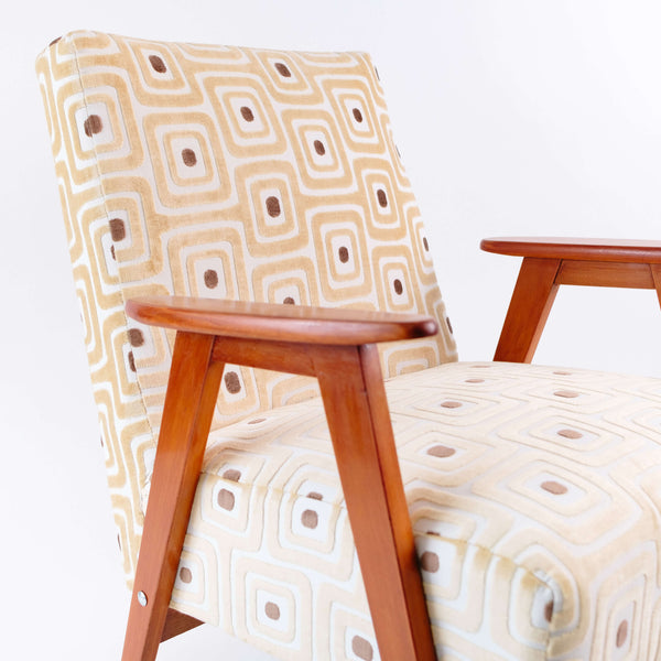 Fauteuil White Cappuccino motif géométrique de la marque Casal détails