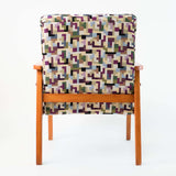 Fauteuil Vintage à Carreaux multicolore Tissu Jacquard Playground de dos