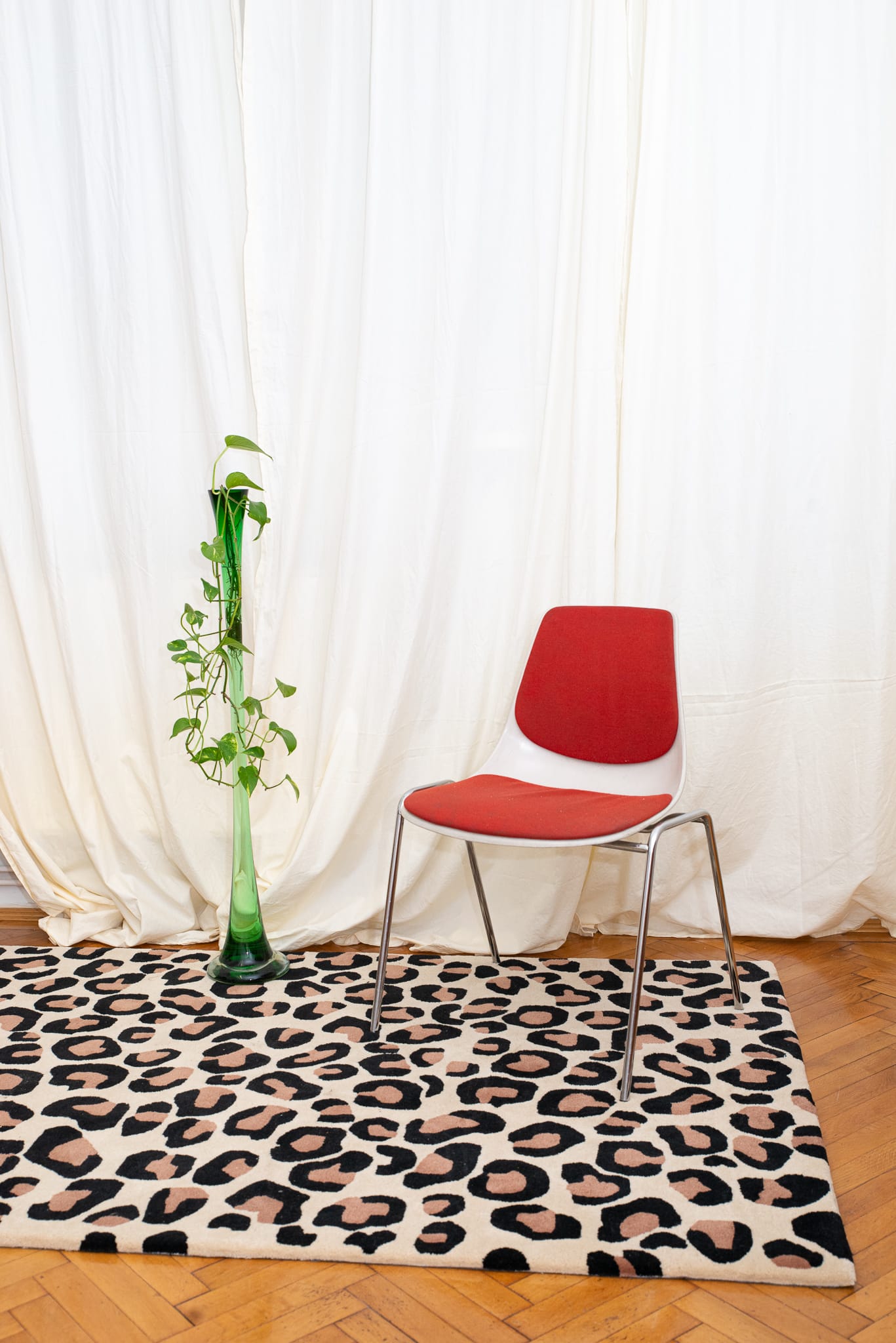 Tapis Tufté en Laine Réalisé à la Main Artisanal Léopard