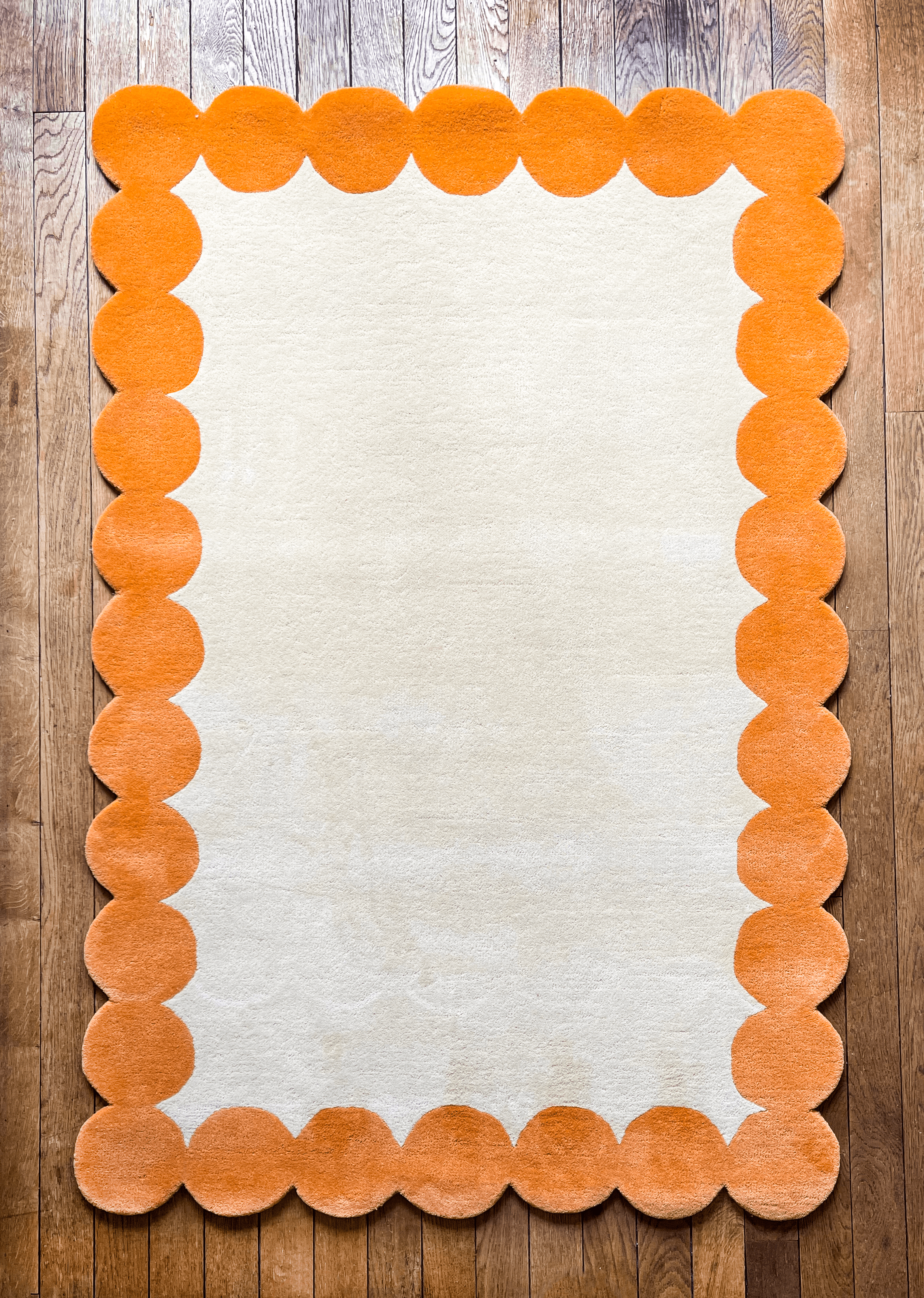 Tapis Claude - Orange vue de haut 