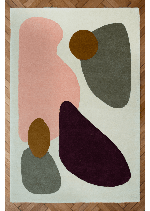 Tapis Tufté Laine Réalisé à la Main Artisanal Puddle face