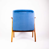 Fauteuil 366 Baby Blue Sky chute en velours Yves Saint Laurent de dos 