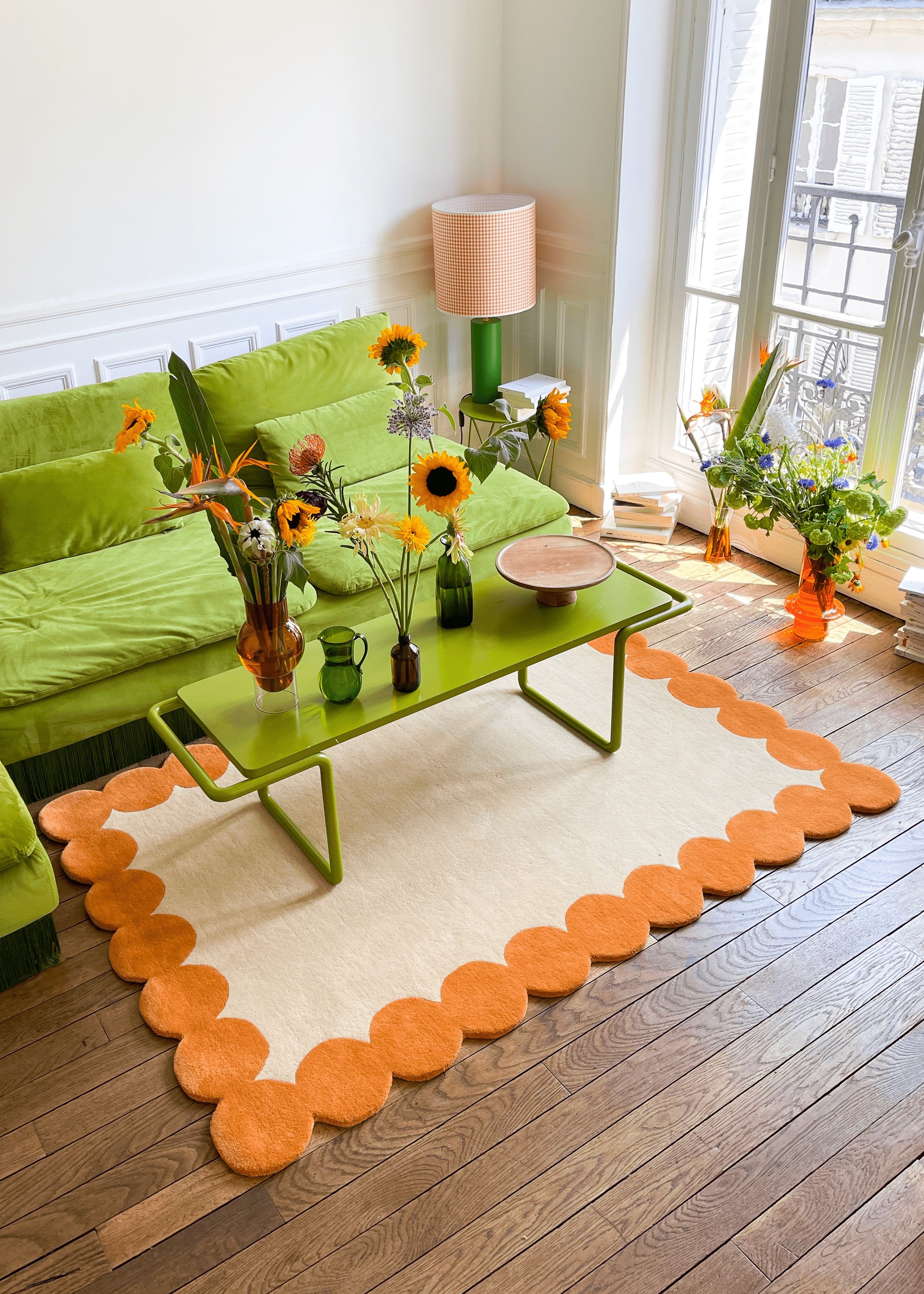 Tapis Claude - Orange intérieur poétique 